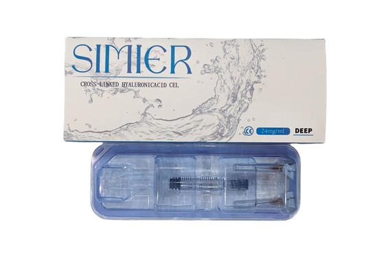 1ml 2ml پرکننده اسید هیالورونیک متقاطع 24mg/Ml HA پرکننده های پوستی